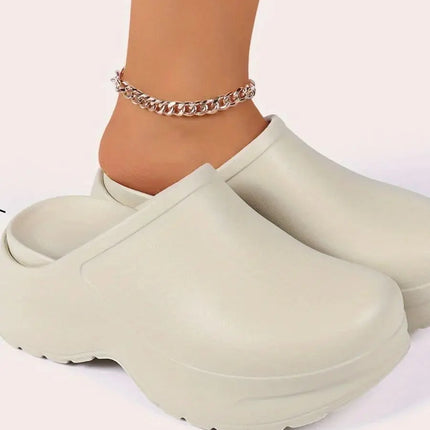 Women's Solid Color Closed Toe Mules Clogs Breathable Side Openings EVA Thick Sole designer shoes