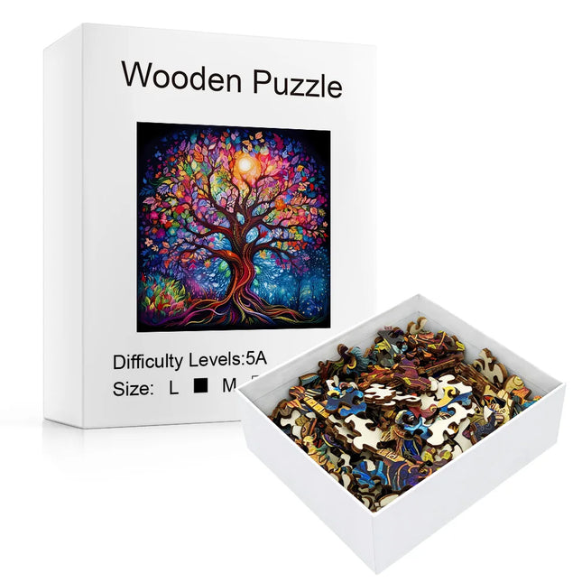 Creative Wooden Puzzle Adult Edition - Forest Irregular Puzzle Blocks, Fun Games for Festival Parties, Home and Office Decoration