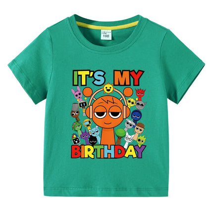 Funny Sprunki T-shirts Boys Girls Summer Short Sleeve Tees Kids Cartoon Incredibox Game Graphic Tops Children's birthday Gift