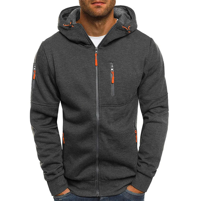 Men's Zip-Up Hoodie Jacket - Slim Fit Casual / Veste à Capuche Zippée Hommes - Coupe Ajustée Décontractée