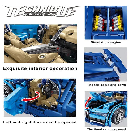 1355PCS Technical Super Speed Sport Car Building Blocks Assemble Bricks Racing Vehicle Toys Gifts For Adult Friend