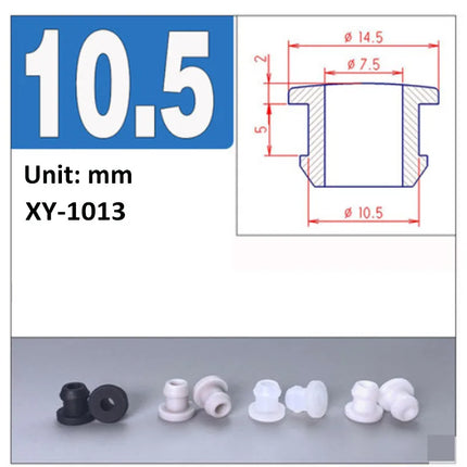 Black Silicone Rubber Snap-on Grommet Hole Plugs End Caps Bung Wire Cable Protect Bush 4.5mm-30mm