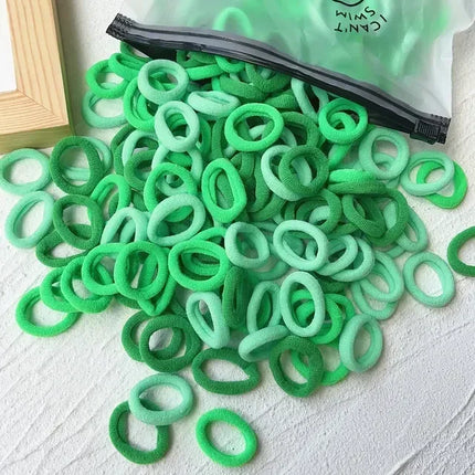 50/100Pcs Colorful Basic Nylon Ealstic Hair Ties for Girls Ponytail Hold Scrunchie Rubber Band Kid Fashion Hair Accessories