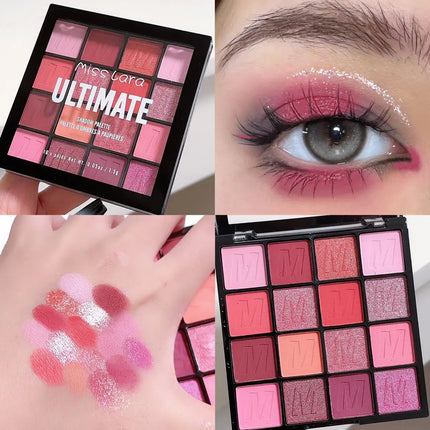 Miss Lara Eyeshadow Palette Matte Glitter Pearlescent Powder Delicate Longlasting Shimmer Waterproof Sweatproof For Eyes Makeup