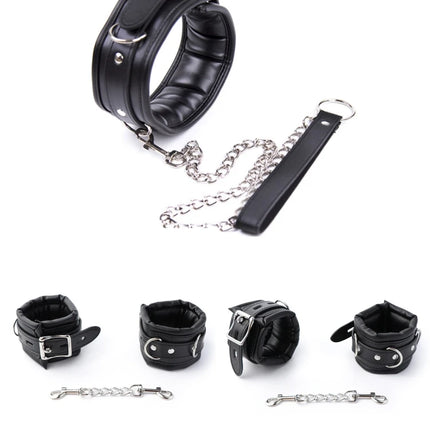 Bondage Kits Extendable Products Leather Restraint Set Handcuffs Ankle Cuffs Bdsm Toys For Couples Women 18 Adult Games
