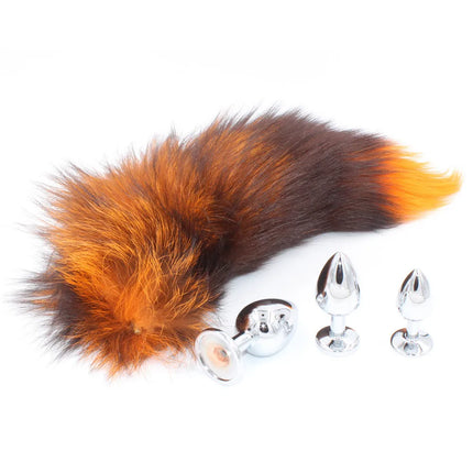 Changeable Anal Plug Fox Tails Metal Anal Sex Toys Butt plug Sex Games Role play Cosplay Toys  Drop Shipping