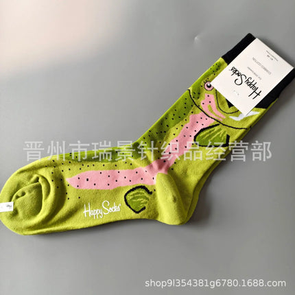 High Quality Fashionable Men's Mid-Calf Cotton Socks HappySocks New Arrival Suitable for All Seasons Swedish Design
