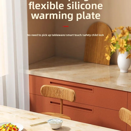 Flexible rollable food warming board, multi-functional food warming board, silicone household folding electric heating placemat