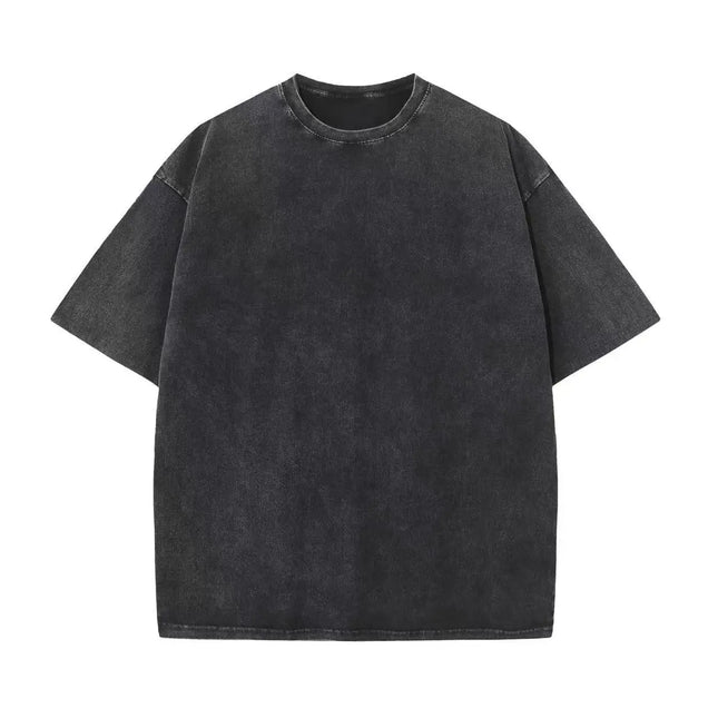 Oversized Tshirts for Men Gym Vintage Heavyweight T Shirts Cotton Workout Acid Wash Baggy Tees Solid Street Fashion Tops Unisex