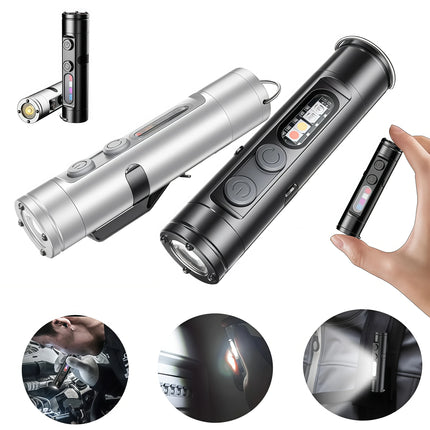 Mini Keychain LED Flashlight USB Rechargeable Waterproof Magnetic EDC Torch Pocket Light for Outdoor Camping Hiking Emergency