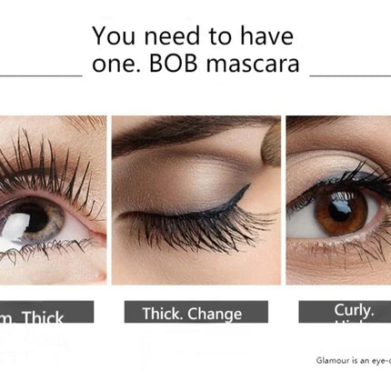 BOB Stunning Long Mascara Waterproof Curl Thick Curve Brush Head Not Dizzy Makeup Not Easy to Take Off Makeup