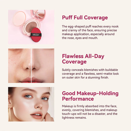 Sunscreen Cushion Foundation Fit Cushion Foundation Full Coverage Waterproof Long-lasting Concealer Long-lasting Korean Makeup