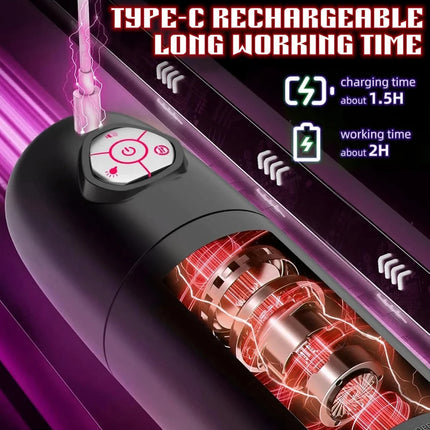 Automatic Male Masturbator Telescopic Rotation Adult Masturbator Cup Penis Pump Vibrating Thrusting Rotating Blowjob Sex Toys 18