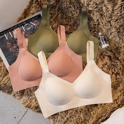High-quality Traceless Beautiful Back Jelly Rubber Underwear for Women with Small Breasts, Clumping and Anti-sagging Sports Bra