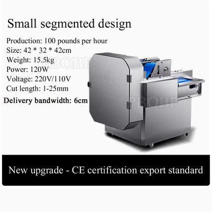 PBOBP 300Kg Per Hour Electric Commercial Cutter Food Chopper 220V Motor Gear Stainless Steel High Efficiency Vegetable