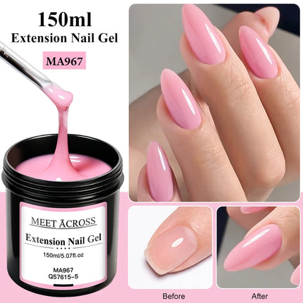 150ml Large Capacity Quick Extension Nail Gel Polish Nude Pink Milky White Builder Nail Art Varnish Manicure DIY Nail Supplies