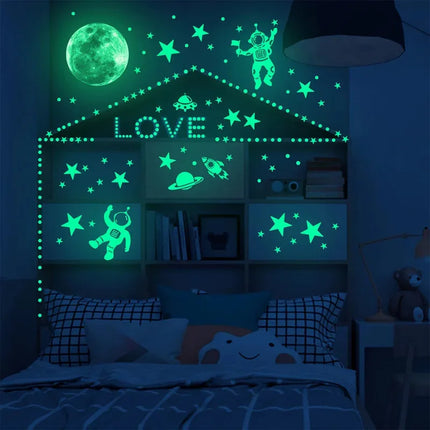 DIY Glow-in-the-Dark Star and Moon Wall Decals: PVC Glow-in-the-Dark Space Stickers, Perfect for Kids' Bedrooms and Home Decor