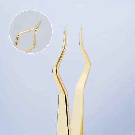 New Designed Isolation Lash Extension Tweezers High Precision Stainless Steel Curved Tip Tweezers Quick-Separator Makeup Tools
