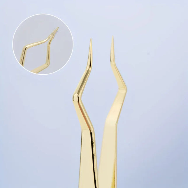 New Designed Isolation Lash Extension Tweezers High Precision Stainless Steel Curved Tip Tweezers Quick-Separator Makeup Tools