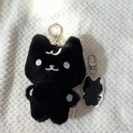 2pcs Kpop Ateez Aniteez Cartoon Character Plush Pendant with Acrylic Keychain Keyring San Bag Accessories Fans Gift Collection