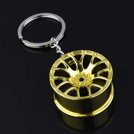 Creative Gear Head Keychain Speed Gearbox Keyring For Car Key Turbo Hub Brake Disc Pendant Shock Absorber Keys Holder Chain Ring