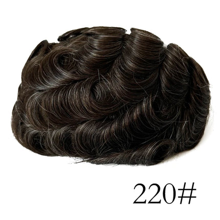 Undetectable Men Toupee All V Loop Super Thin Skin Hair Replacement System for Men Natural Hairline Wig