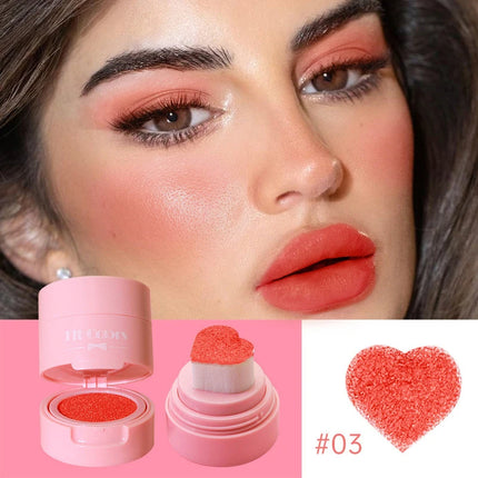 Heart-shaped cushion stamp blush for Vibrant Brightening Makeup Enhances Skin Tone Great Valentine's Present for Women and Girls