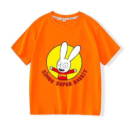 Simon Super Rabbit Tshirts Funny Children's Boys T-shirt Spring Summer Cotton Boys Girls Preschool Children Tops Cartoon Clothes