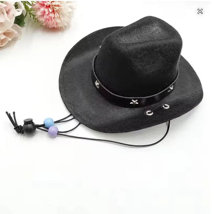 Pet Stylish Western Cowboy Hat Adjustable Headwear For Outdoor Summer Cat &Dog Accessories Travel Photography Decoration.