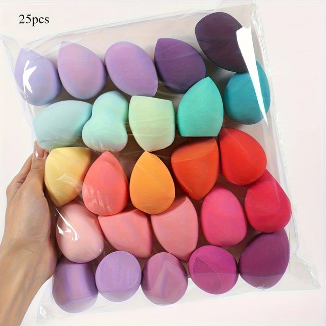 25PCS Latex-Free Makeup Sponge Set, Blendable for Liquid Foundation & Cream, Soft Face Cosmetic Tools Kit