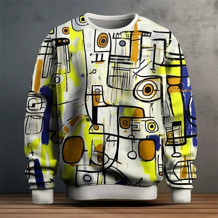 Men's Graphic Sweatshirts For Men Graffiti Pullover Long Sleeve Sweatshirt Crew Neck Fashion Daily Casual Holiday Vacation New