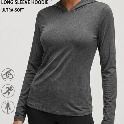 Women's Super Soft Long Sleeve Hoodie — Perfect for Hiking, Fitness, Running & Cycling