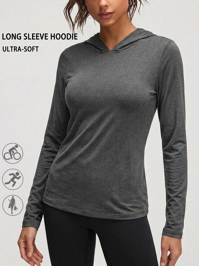 Women's Super Soft Long Sleeve Hoodie — Perfect for Hiking, Fitness, Running & Cycling