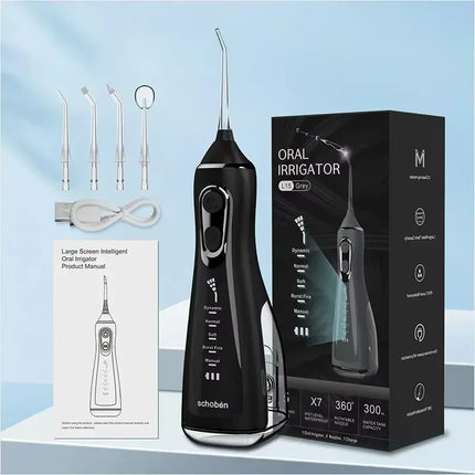Portabal Electric Oral Irrigator Waterproof Intelligent Water Flosser 5-speed Adjustment Teeth Cleaner Mouth Washing Machine