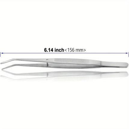 4PCS Tweezers Stainless Steel Curved Tip Arc Sewing Machine Tweezer Kit Suitable for Model Making Craft Jewelry and Nail Art