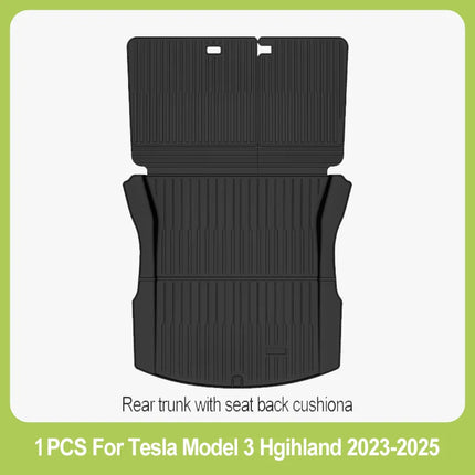 Car Floor Mats Cargo Liner For Tesla Model 3 Highland 2024-2026 Waterproof Anti-slip Trunk Mat TPE Pads All Weather Floor Liners