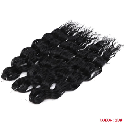 Noble Braiding Hair Extensions 24 Inch Synthetic Hair Water Wave Ombre Rainbow color Deep Wave Curl Twist Crochet Hair Extension