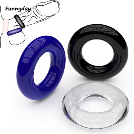 Silicone Durable Penis Ring Ejaculation Delay Chastity Rubber Cock Rings Penis Enlargement Semen Lock Ring Sex Toys For Men