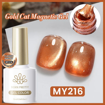 BORN PRETTY 10ml Auroras Glitter Cat Magnetic Gel Nail Polish Jelly Glass Bead Semi Permanent Soak Off UV LED Varnish Manicure