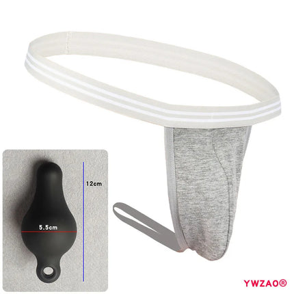 YWZAO Thongs Plug Men's Fisting Underwear Adult Panties Butt Gay Briefs Sexy Ass Dildo Anus Toys Lingerie Anal Sex Grey N03