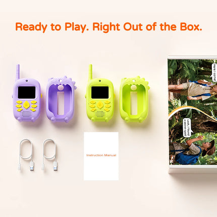 2PCS Video Kids Walkie Talkie Toy with Display 2.0'' Screen Dual Camera Two Way Receiver Electronic Interphone for Children Gift