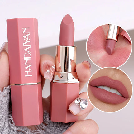 Rose Pink Nude Matte Velvet Lipstick Color Rendering Lasting Non-stick Cup Sexy Lipsticks Waterproof Beauty Lips Makeup Cosmetic