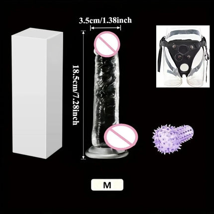 Realistic Black Wear Strap on Anal Plug G-Spot Masturbators Suction Cup Big Dildos Butt Plug Long Dick Adult Sex Toy for Women18