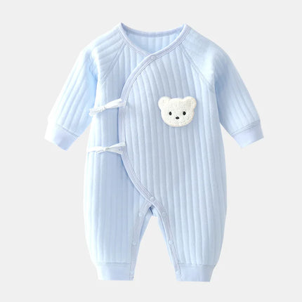 Four Seasons Newborn Baby Boy Girl Romper 100% Pure Cotton Soft Cartoon Bear Bodysuit with Hat