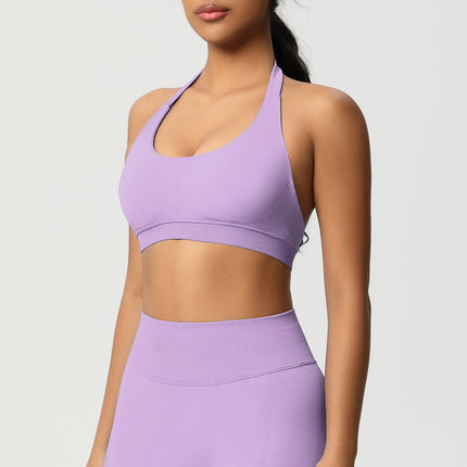 Women Sports Bra Seamless Halter Clothes Push-up Vest Brassiere Gym Top Backless Fitness Yoga Workout Running Underwear