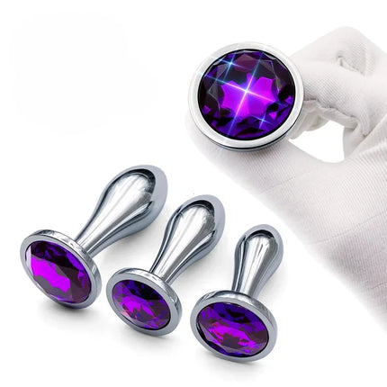 Metal Drop Anal Plug For Women Stainless Steel Three Sizes Jewel Base Butt Plug G-point Massage Adult Sex Toys Male/Famale Gay