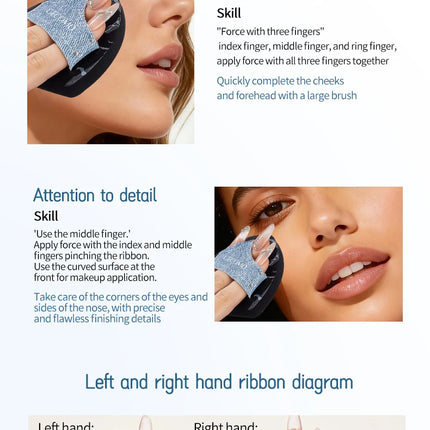 2PCS Denim Makeup Powder Puff Set Soft Skin-Friendly Dry & Wet Dual-Use Sponge Cushion For Liquid Foundation