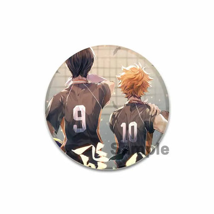 32/44/58mm Anime Haikyuu Snap-in Button Pins Figure Icon Badge  Round Handmade Brooches Breastpin for Backpack Clothes