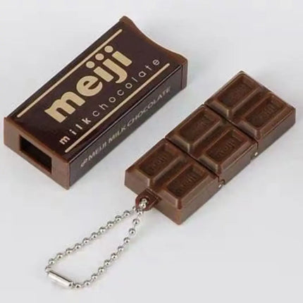 New In Stock Hot Japanese Style Simulated Meiji Chocolate Fidget Toy Bendable Snap Stress Relief Keychain Pendant Creative Gift
