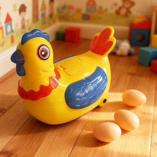 Novelty Chicken Laying Eggs Toy Music Animal The Magic Chicken with 3 Eggs Realistic Sound Singing Laying Eggs Puzzle Toys